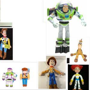 TOY STORY LOT of Buzz Lightyear Talking & Action Figure Jessie & Woody Plush